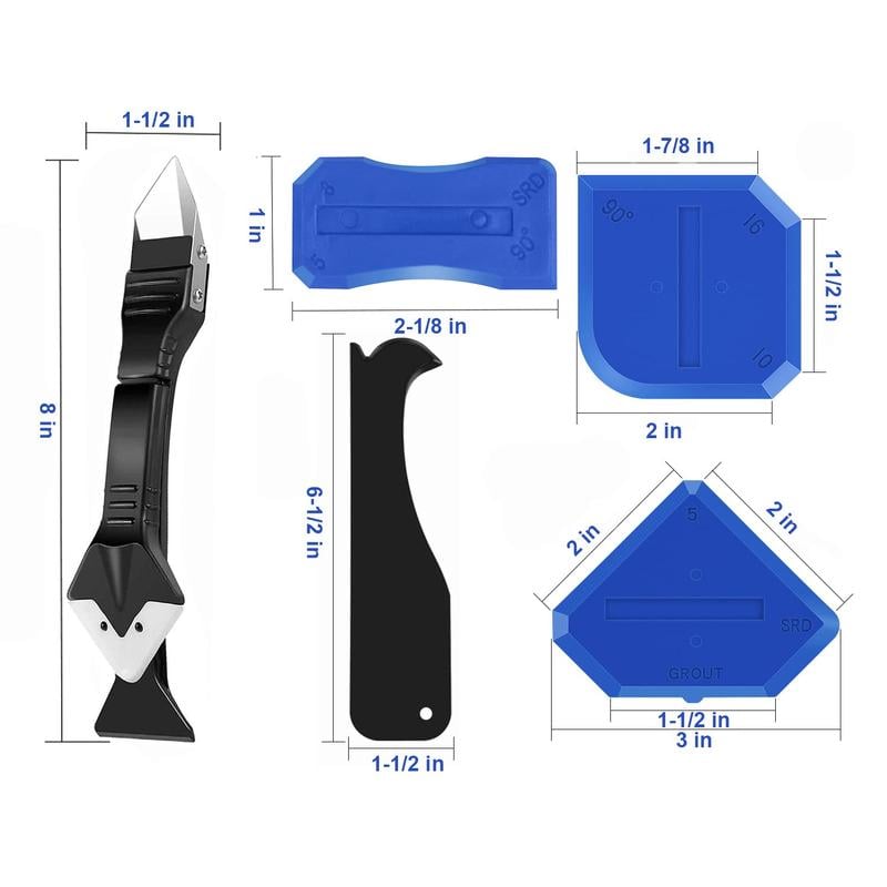 💥LAST DAY SALE 49% OFF 11Pcs Silicone Caulking Tools 3 in1 Grout Removal Tool(Stainless Steelhead)