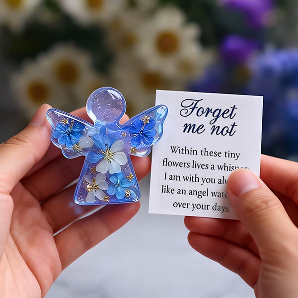 🪽Forget Me Not Dried Flower Angel Keepsake 🎁Timeless Gift for Remembrance, Comfort & Hope