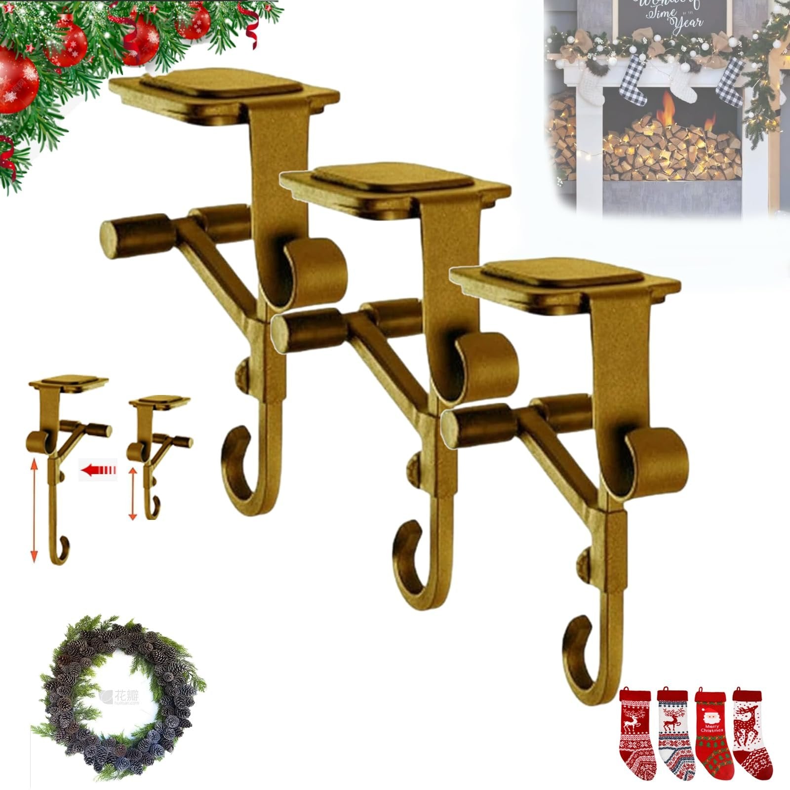 🎄Fireplace Stocking and Garland Hanger