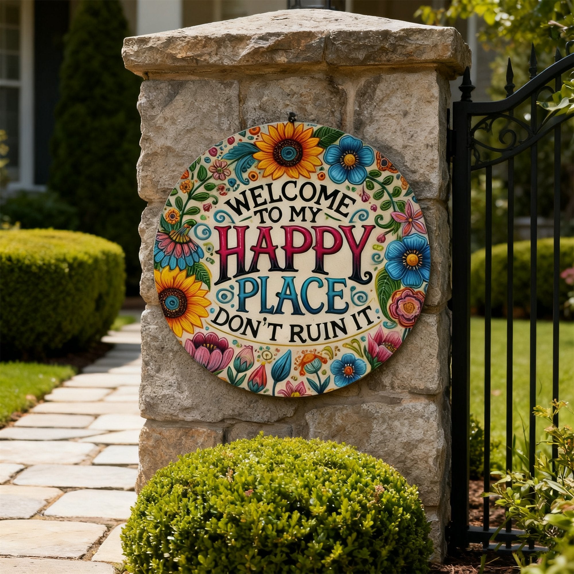 🎄Holiday Pre-Sale Save 49%🔥Welcome to My Happy Place – Metal Wall Sign