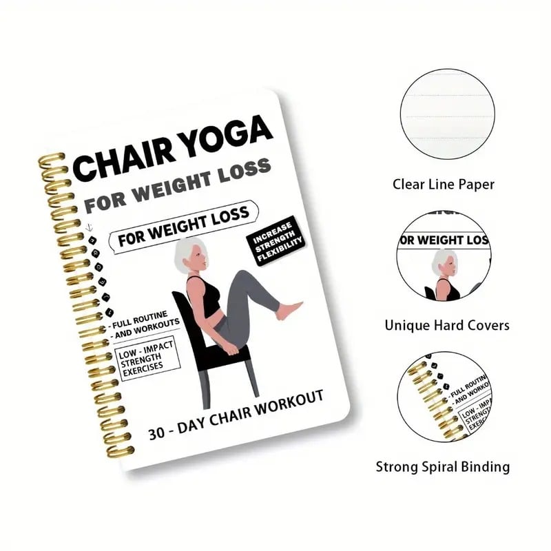 🔥Last Day Promotion 49% OFF🔥30-Day Chair Yoga Weight Loss Spiral Notebook & Exercise Guide
