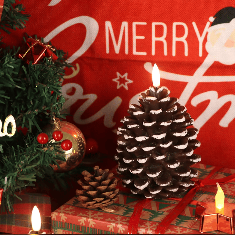 🔥Hot Sale Buy 2 Get 1 Free ✨Flameless Pinecone Candles Battery Operated