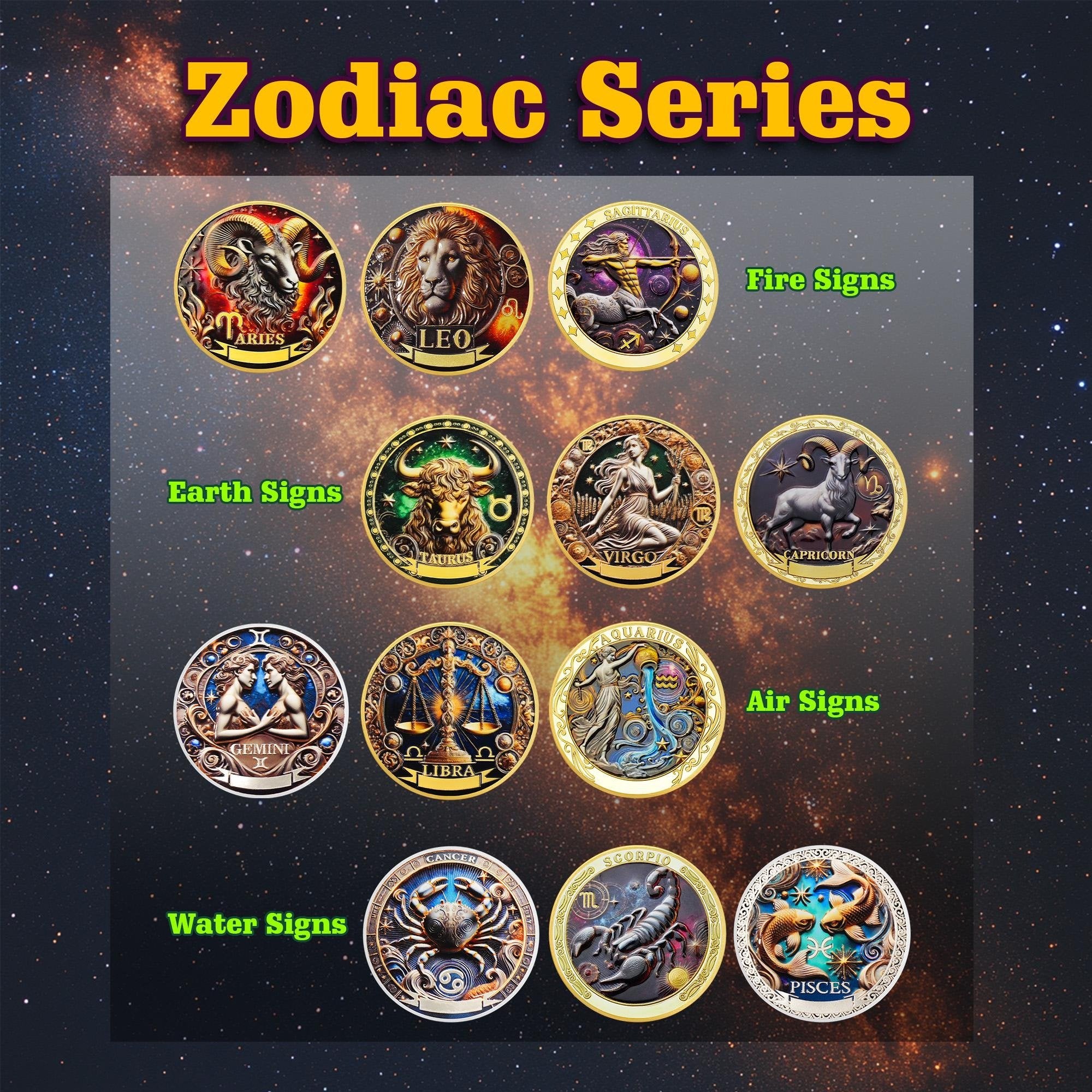 Exclusive Release: 12 Zodiac Constellation Commemorative Coin Set – Collector’s Limited Edition