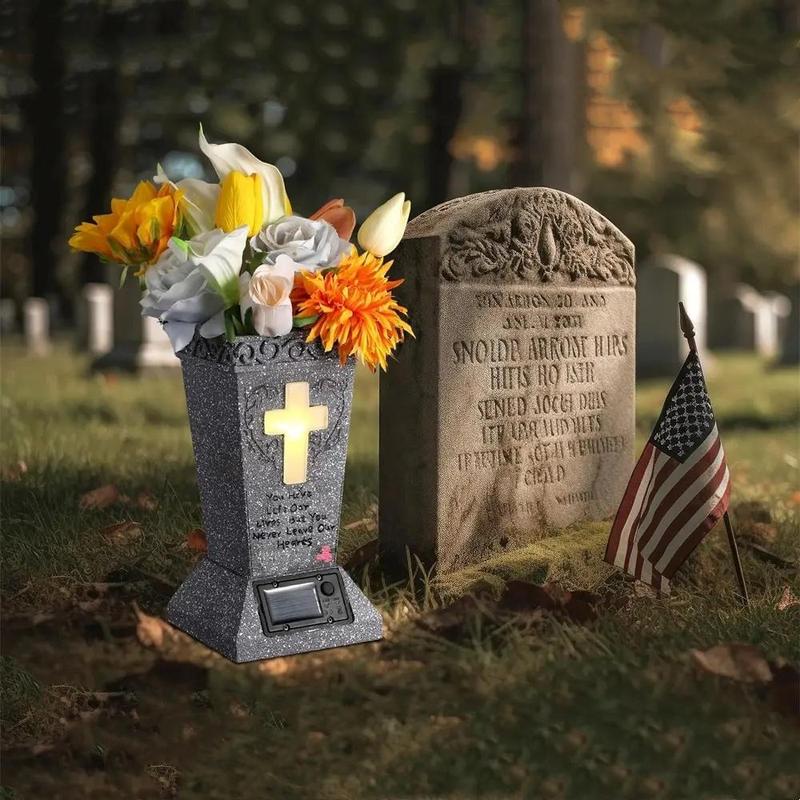 Solar Powered Cross Design Graveyard Decoration