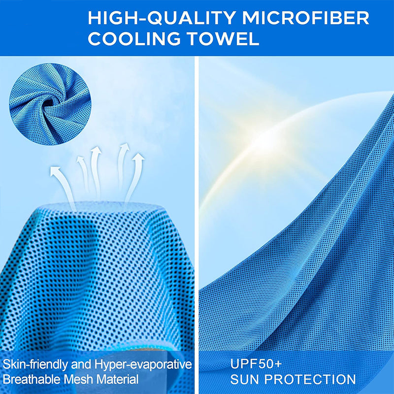 TWS 4 Pack Cooling Towel. Soft Breathable Chilly Microfiber Towel