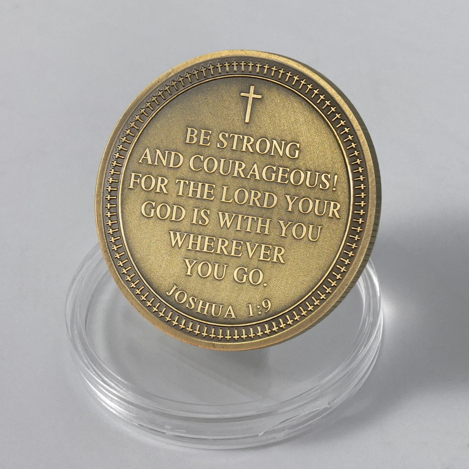 Battlefire Knight Cross Challenge Coin | Chivalric Valor & Sacred Shield Medallion | Battlefire Knight Historical Token