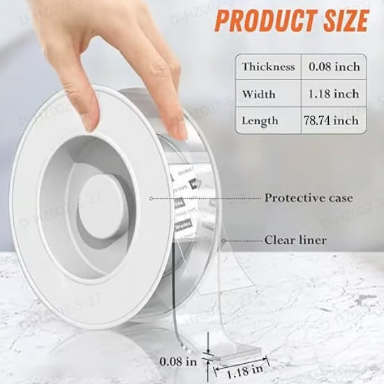 ✨Extra Large Double Sided Tape . Clear & Tough Nano Tape. Multipurpose Mounting Tape