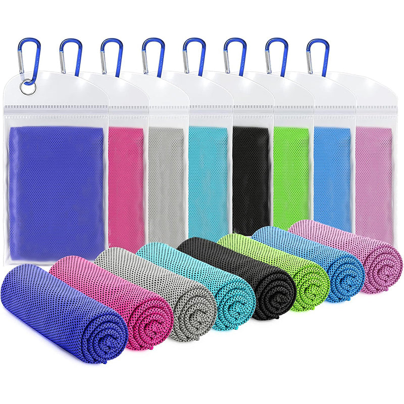 TWS 4 Pack Cooling Towel. Soft Breathable Chilly Microfiber Towel