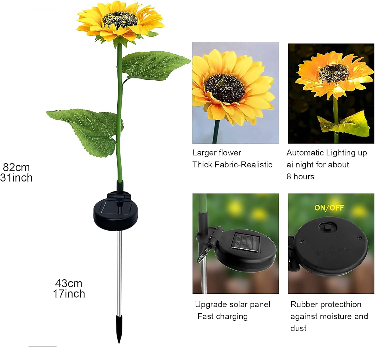 Solar Powered Sunflower Lights