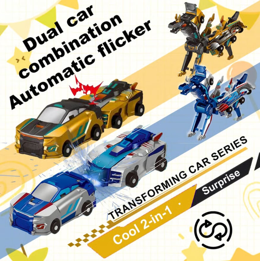 2025 New product💥Collision Transforming Dinosaur Car Toy