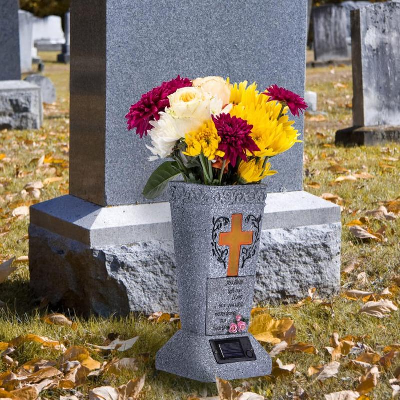 Solar Powered Cross Design Graveyard Decoration