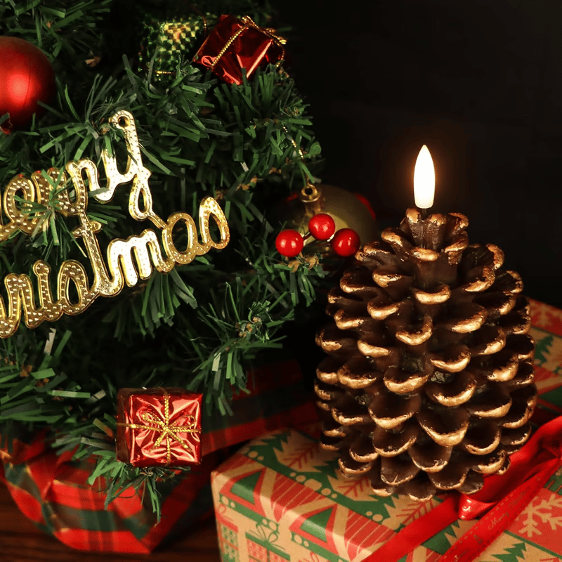 🔥Hot Sale Buy 2 Get 1 Free ✨Flameless Pinecone Candles Battery Operated