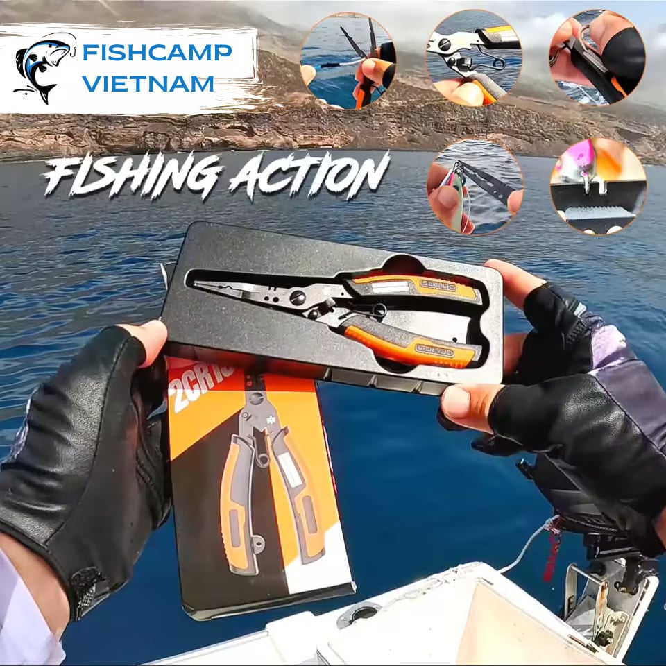 Multifunction Fishing Pliers with Teflon Coating – Split Ring, Hook Removal, and Crimping Tool🎣🔧