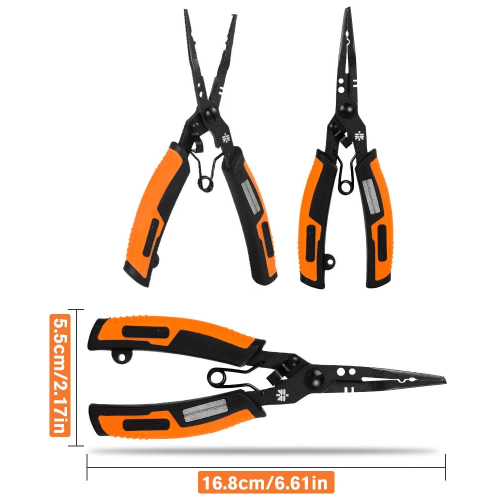 Multifunction Fishing Pliers with Teflon Coating – Split Ring, Hook Removal, and Crimping Tool🎣🔧
