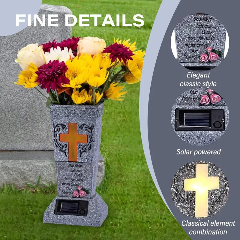 Solar Powered Cross Design Graveyard Decoration