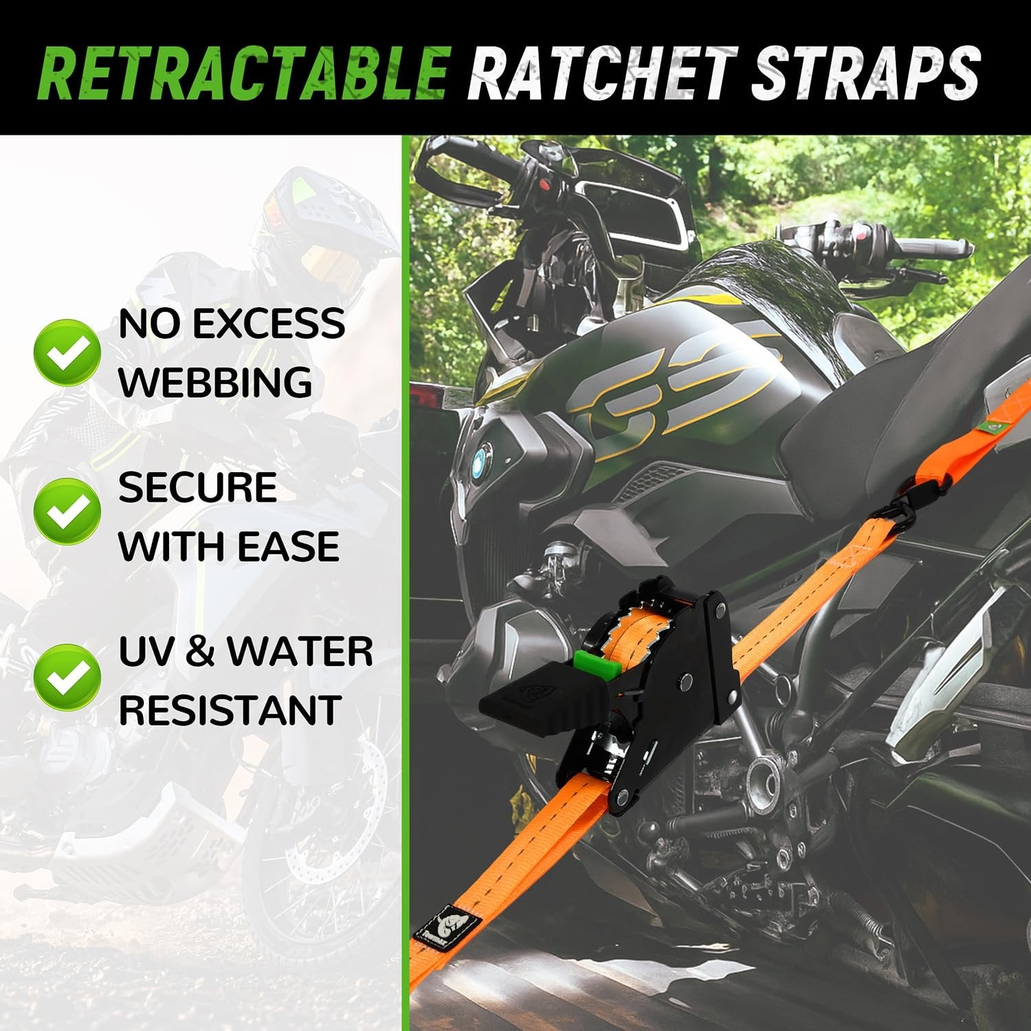 Heavy Duty Auto Self Retracting Tie Down Straps