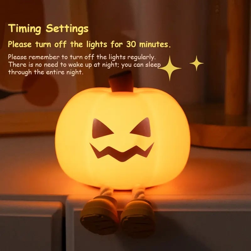 👻🚪🍬Halloween Pumpkin Night Light - Mini Rechargeable LED Touch Lamp