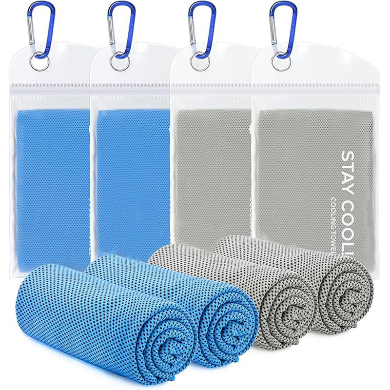 TWS 4 Pack Cooling Towel. Soft Breathable Chilly Microfiber Towel