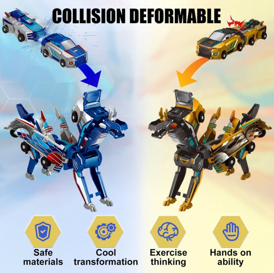 2025 New product💥Collision Transforming Dinosaur Car Toy