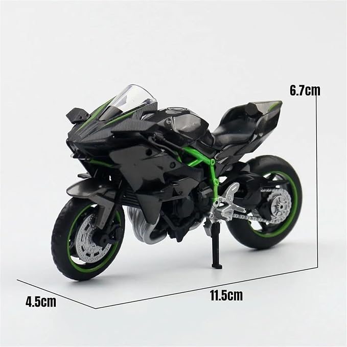 Kawasaki Ninja H2R Motorbike - 1:12 Scale - Incredibly Detailed Die-Cast Replica Collectible Motorcycle Model