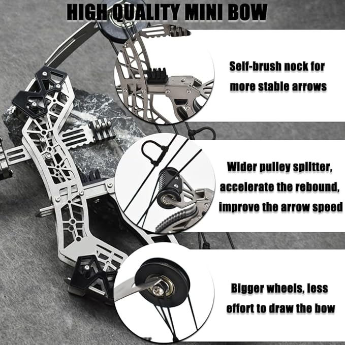 🛠️ Mechanics Lovers Rejoice! "Battleship" Mini Compound Bow🎯 – Archery Fun in Your Pocket ✨
