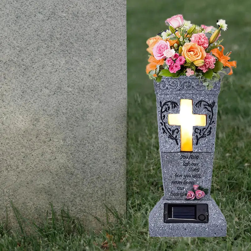 Solar Powered Cross Design Graveyard Decoration