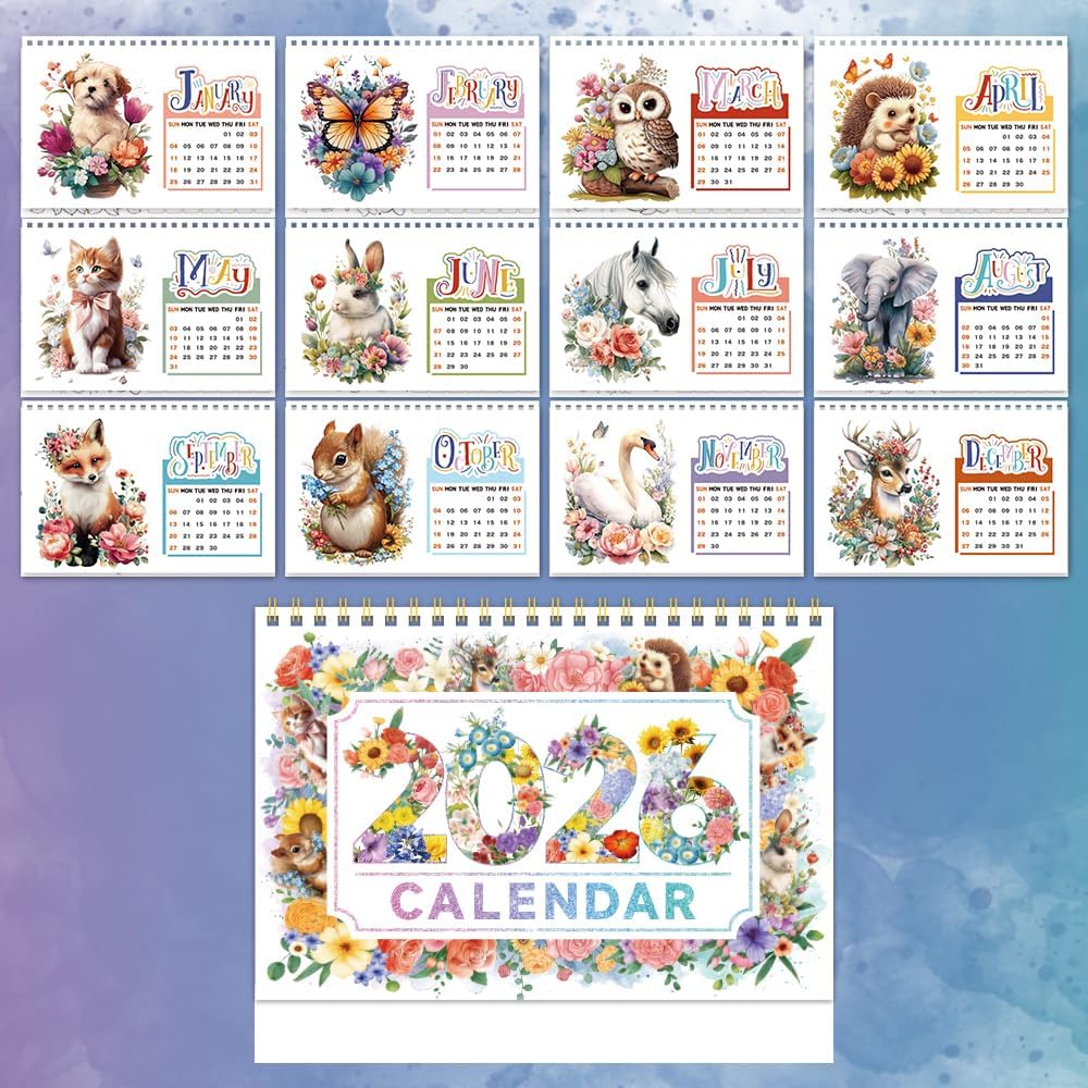 2026 DIY Diamond Animal-Themed Calendar