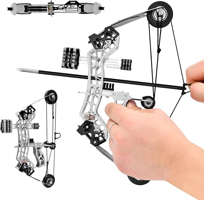 🛠️ Mechanics Lovers Rejoice! "Battleship" Mini Compound Bow🎯 – Archery Fun in Your Pocket ✨