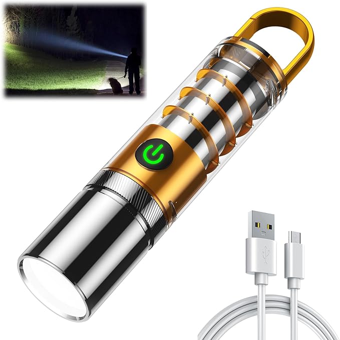 🔦100,000 High-Lumen Rechargeable LED Flashlight - Waterproof + 6 Modes