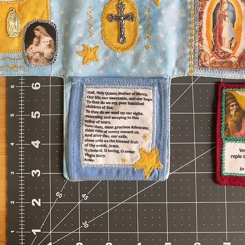✝️Handmade Stuitched Pocket Shrine With Silver Cross Included Inside