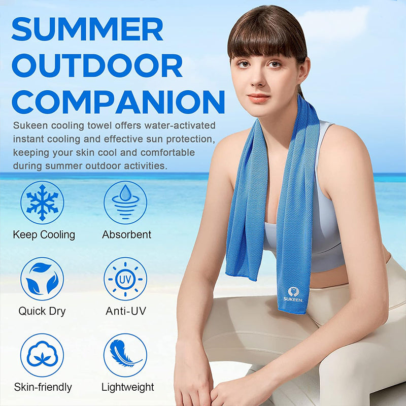 TWS 4 Pack Cooling Towel. Soft Breathable Chilly Microfiber Towel