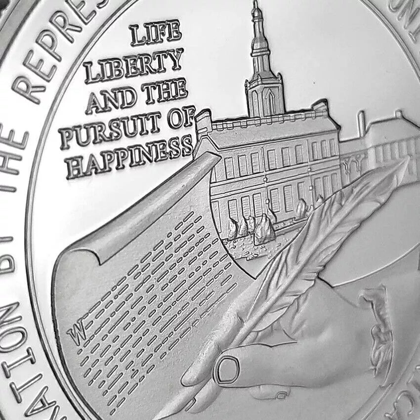 (Declaration of Independence Coin) - US Military Challenge Coin Presidential 1776 Declaration of Independence Commemorative Coin