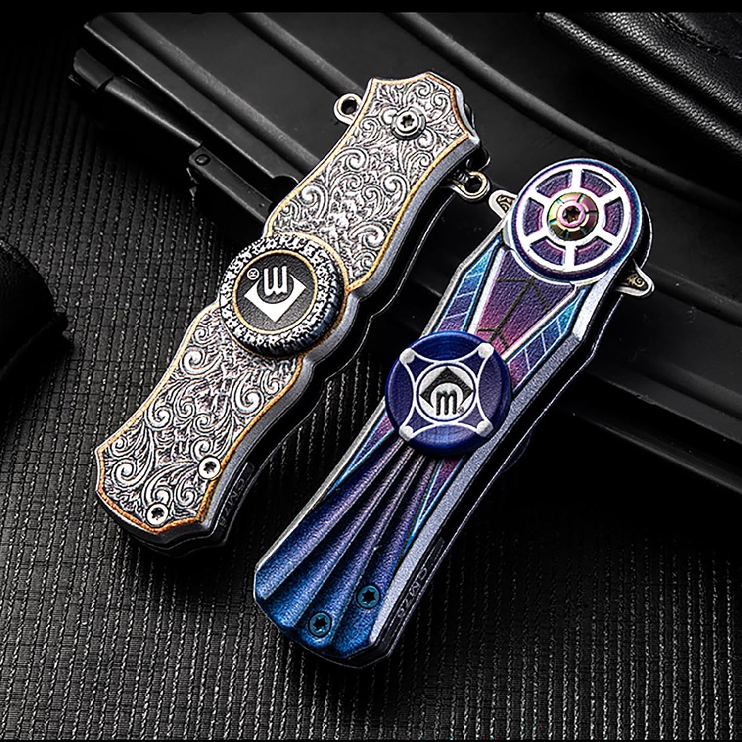 Multifunctional folding rotating knife