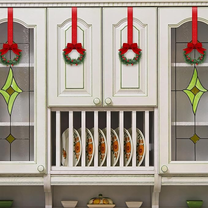 Christmas garland with ribbon and bow decorations