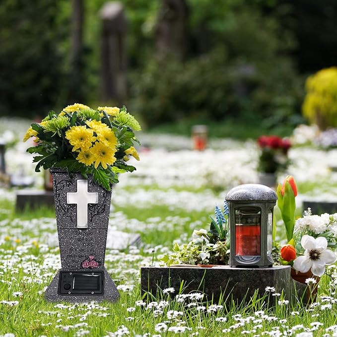 Solar Powered Cross Design Graveyard Decoration