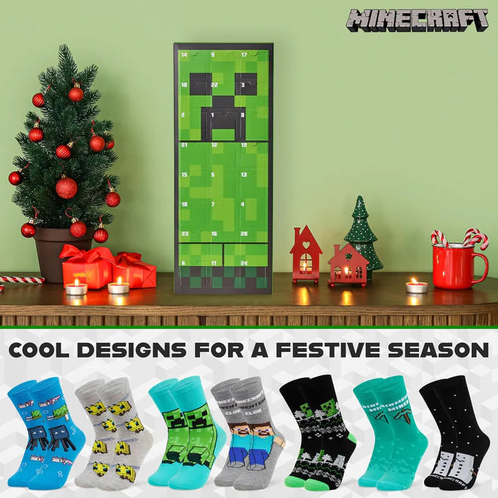 Minecraft Christmas Advent Calendar - 24 Pairs of Stockings