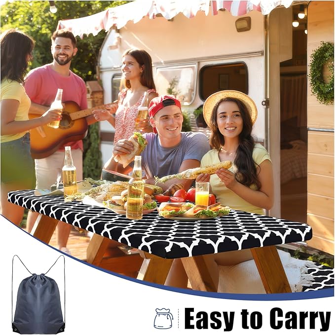 Outdoor courtyard waterproof, oil-proof and stain-proof tablecloth three-piece set