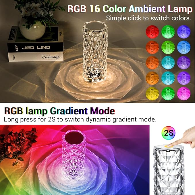 💎Crystal Rose Lamp🌹