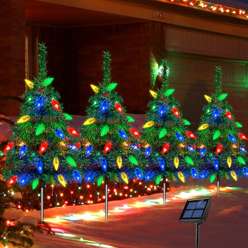✨Solar-powered Christmas tree with outdoor LED lights