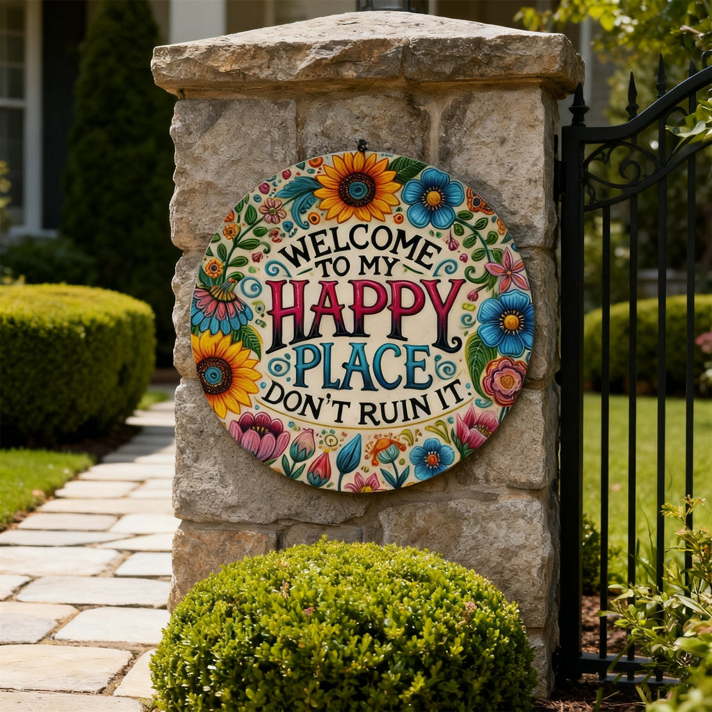 🎄Holiday Pre-Sale Save 49%🔥Welcome to My Happy Place – Metal Wall Sign