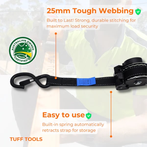 Heavy Duty Auto Self Retracting Tie Down Straps