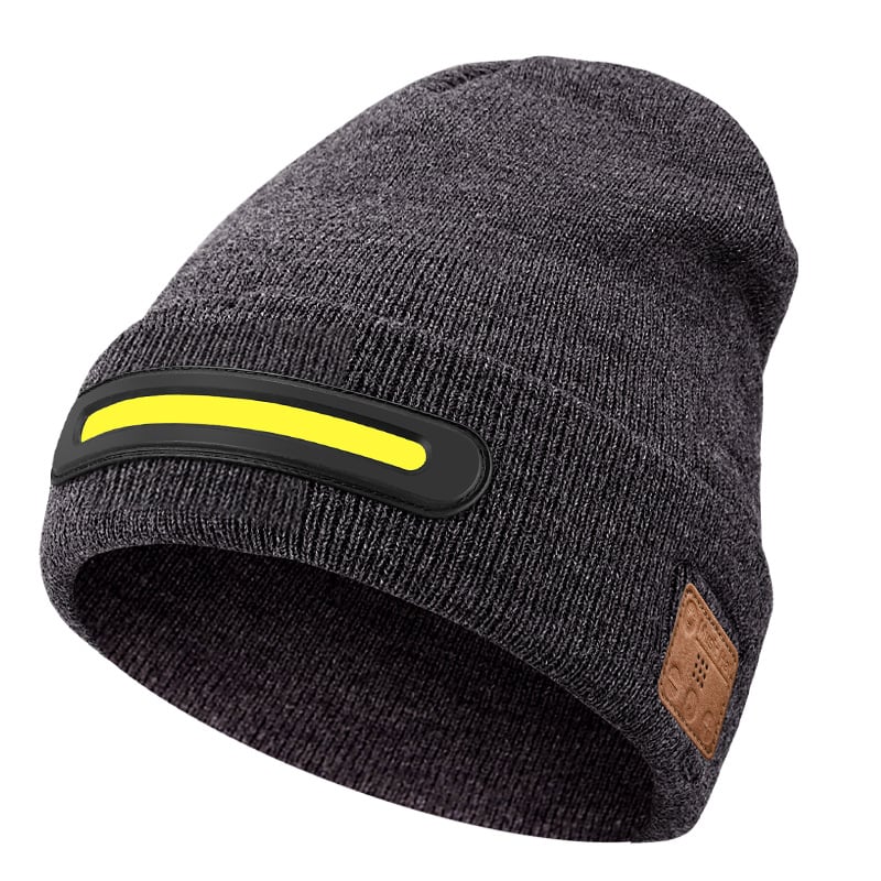 🎁Last Day Promotion 49% OFF🔥Bluetooth Beanie with Light, Unisex USB Rechargeable 4 LED Fashlight Hat with Cordless Headphones