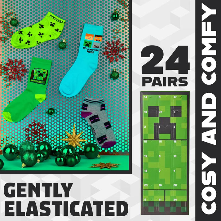 Minecraft Christmas Advent Calendar - 24 Pairs of Stockings