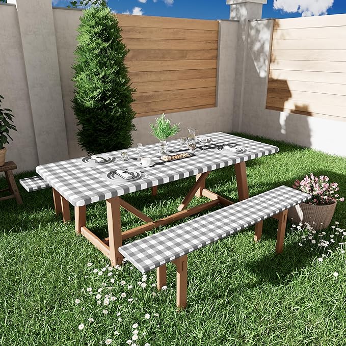 Outdoor courtyard waterproof, oil-proof and stain-proof tablecloth three-piece set