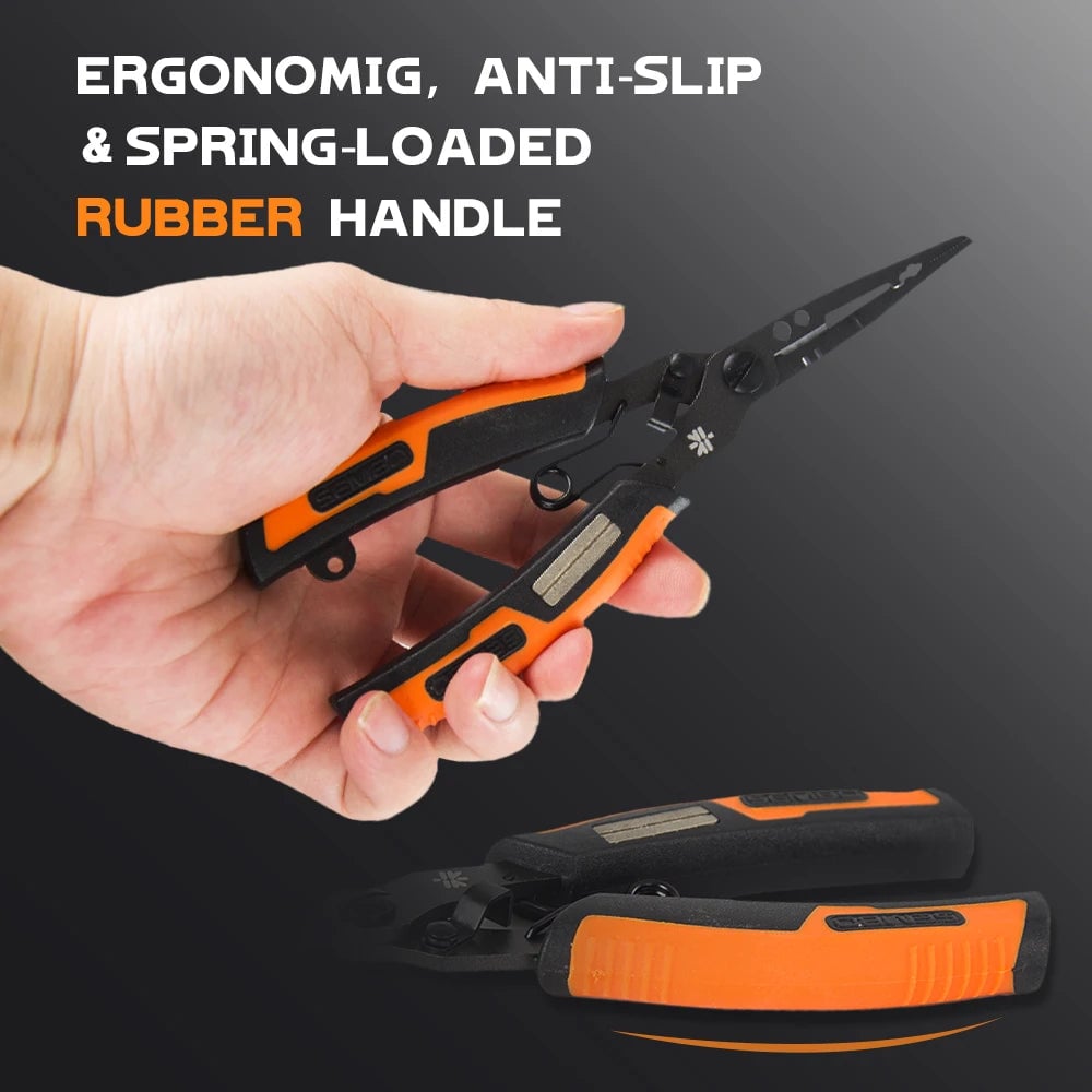 Multifunction Fishing Pliers with Teflon Coating – Split Ring, Hook Removal, and Crimping Tool🎣🔧