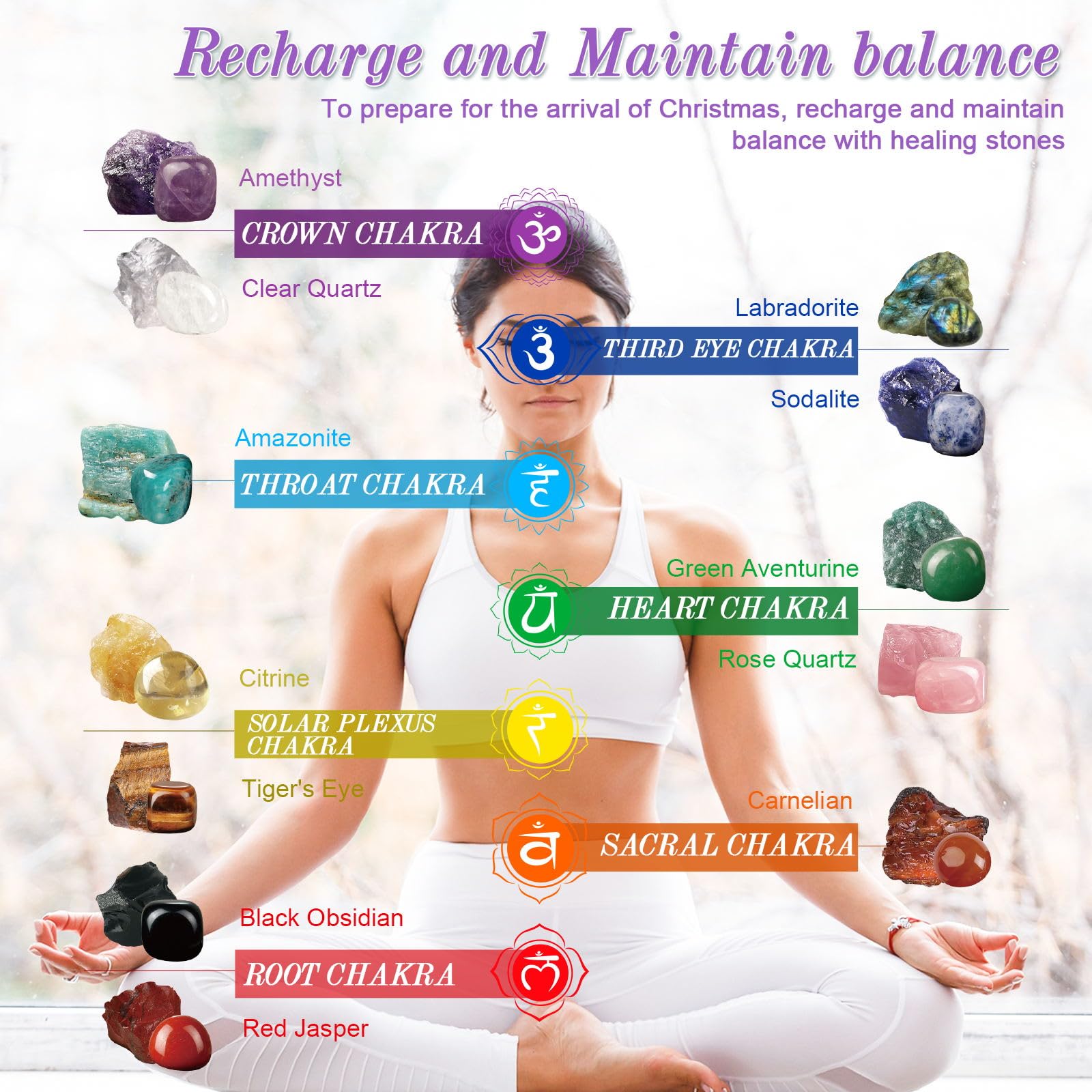Crystals Advent Calendar 2025 & 💎Adult-24 Days Chakra Crystals&Healing Stones