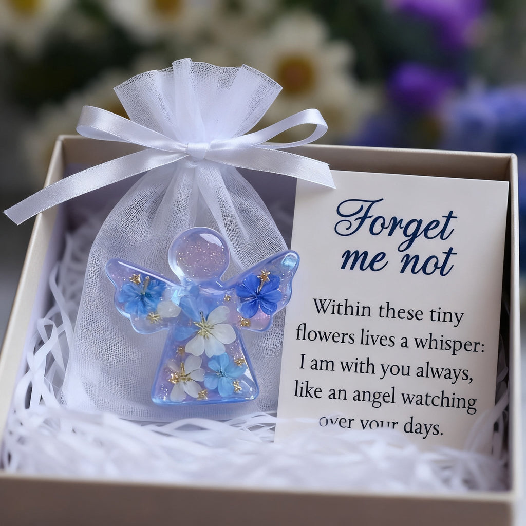 🪽Forget Me Not Dried Flower Angel Keepsake 🎁Timeless Gift for Remembrance, Comfort & Hope