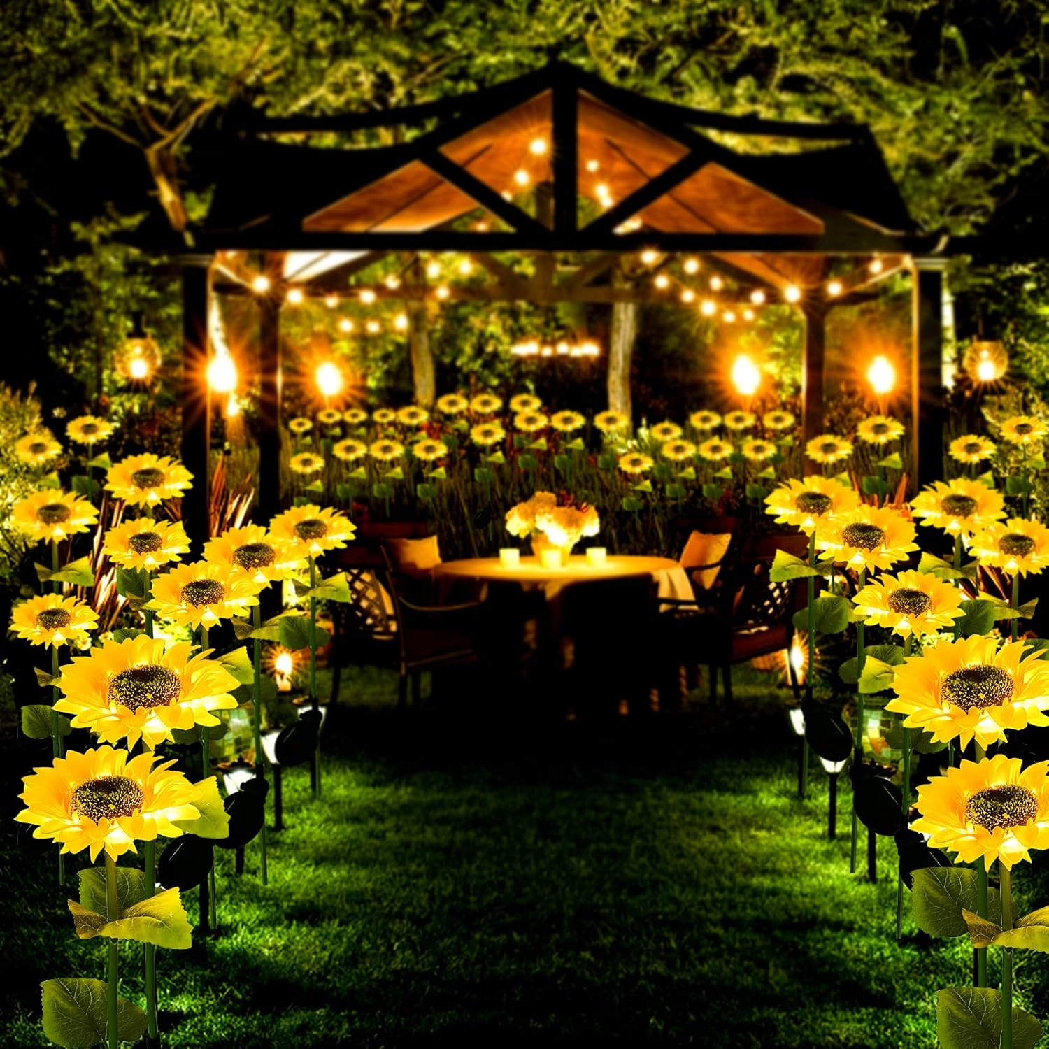 Solar Powered Sunflower Lights