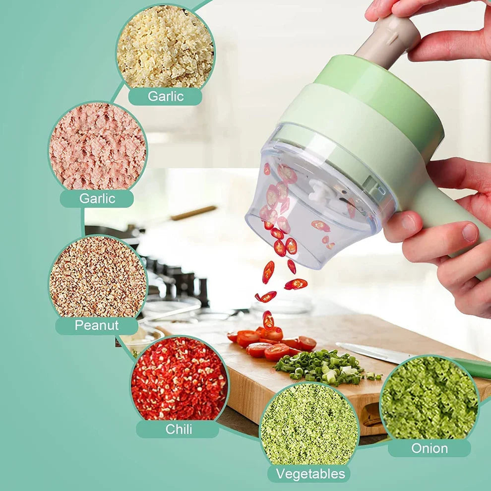 4-in-1 Portable Electric Vegetable Cutter Set