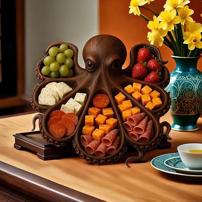 Rustic Octopus Charcuterie Platter
